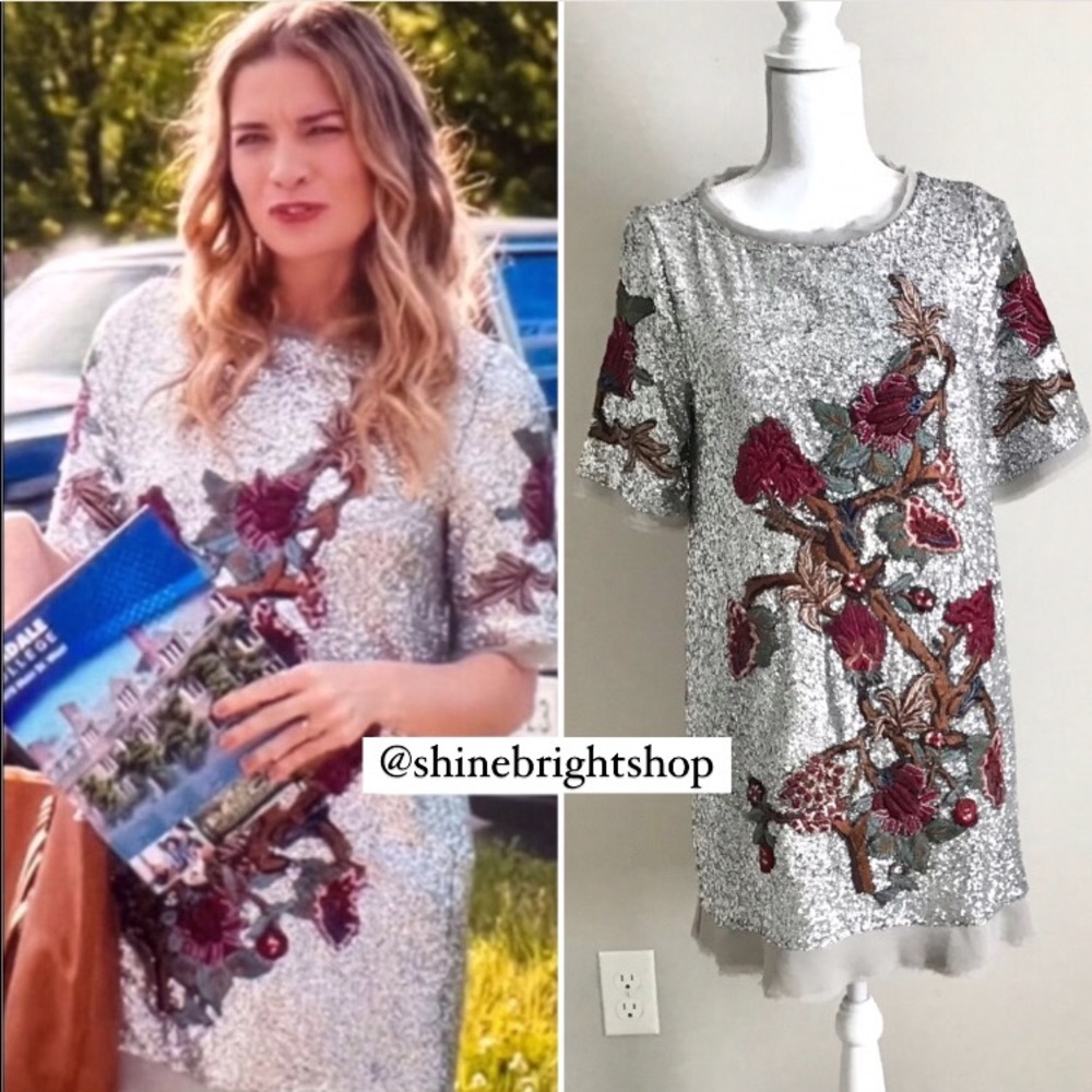 RARE ASO Alexis Rose in Schitt’s Creek Embroidered Sequin Dress NWT - Picture 2 of 16